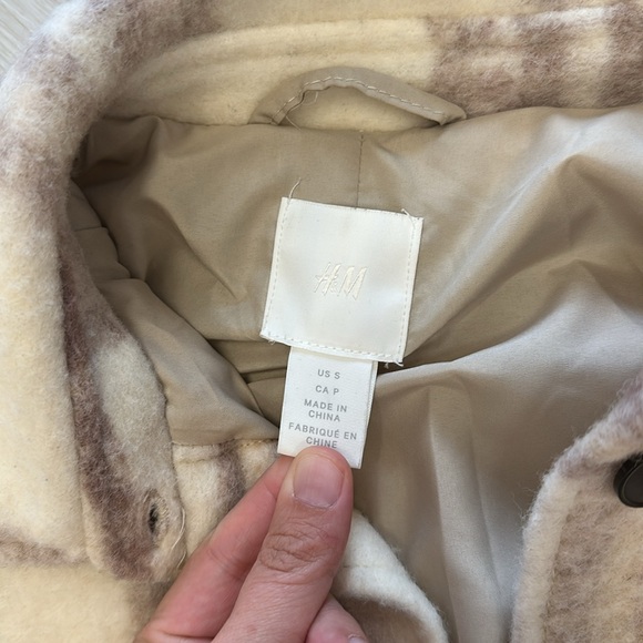 *Blogger Favorite* H&M Long Dusty Rose Plaid Wool Blend Oversized Long Shacket - Picture 4 of 8